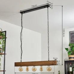 Lampes Vintages & Rétros-hofstein Suspension Berat Brun, Noir, 5 lumières