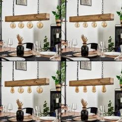 Lampes Industrielles-hofstein Suspension Berat Brun, Noir, 4 lumières