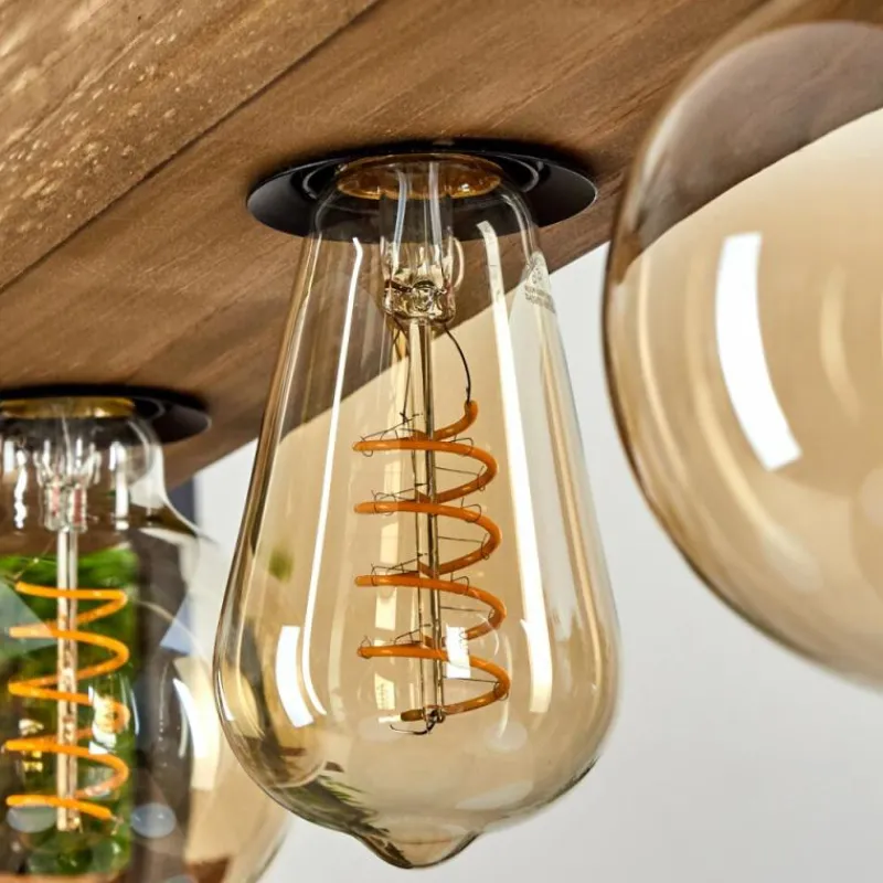 Lampes Industrielles-hofstein Suspension Berat Brun, Noir, 4 lumières