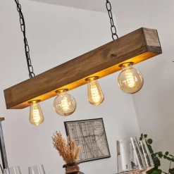 Lampes Industrielles-hofstein Suspension Berat Brun, Noir, 4 lumières