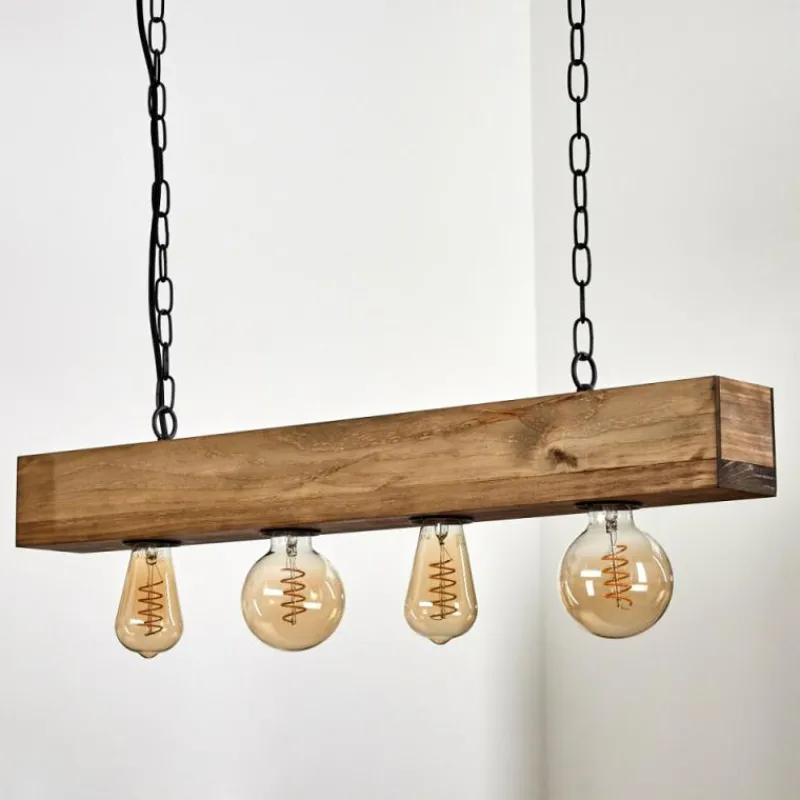 Lampes Industrielles-hofstein Suspension Berat Brun, Noir, 4 lumières