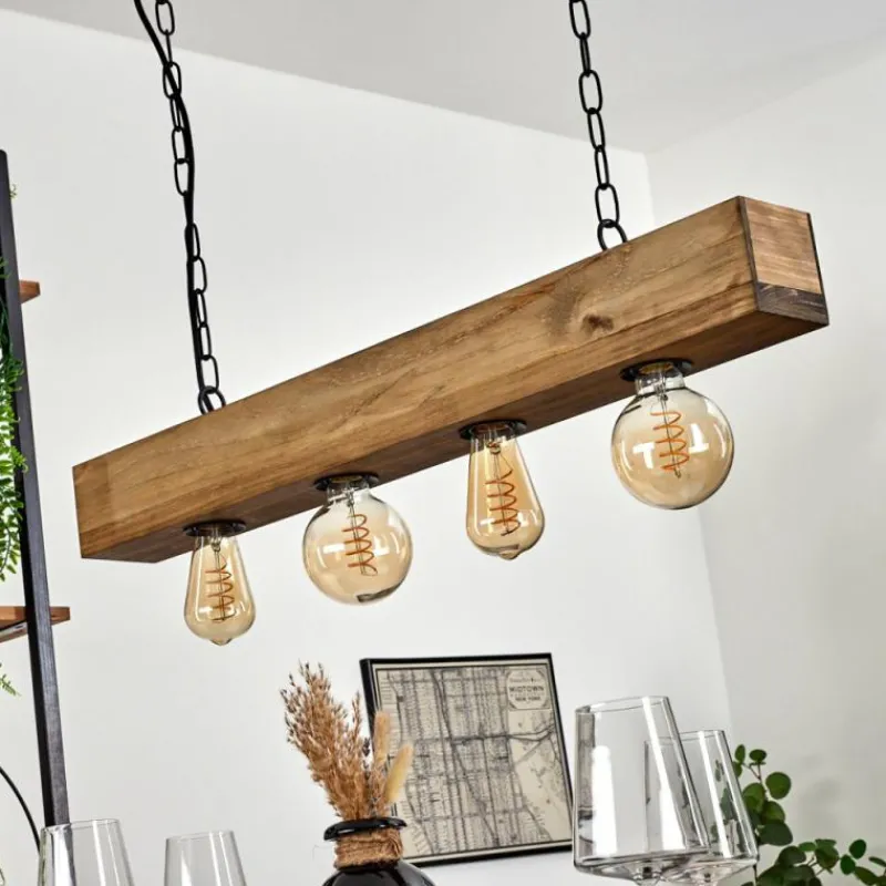 Lampes Industrielles-hofstein Suspension Berat Brun, Noir, 4 lumières
