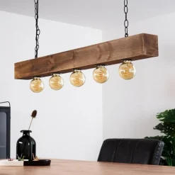 Lampes Vintages & Rétros-hofstein Suspension Berat Brun, Noir, 5 lumières