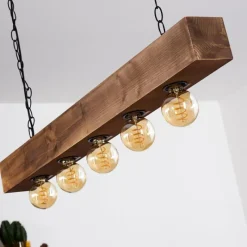 Lampes Vintages & Rétros-hofstein Suspension Berat Brun, Noir, 5 lumières