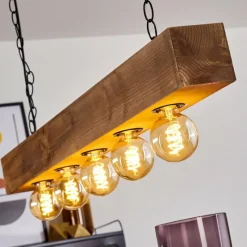 Lampes Vintages & Rétros-hofstein Suspension Berat Brun, Noir, 5 lumières