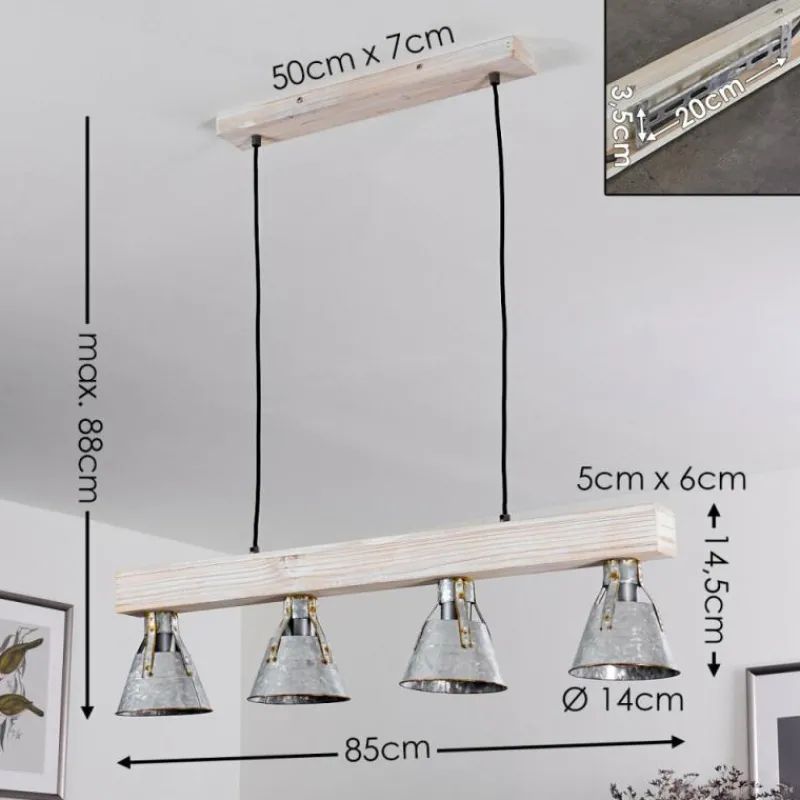 Lampes Industrielles-hofstein Suspension Berkeley Blanc, 4 lumières