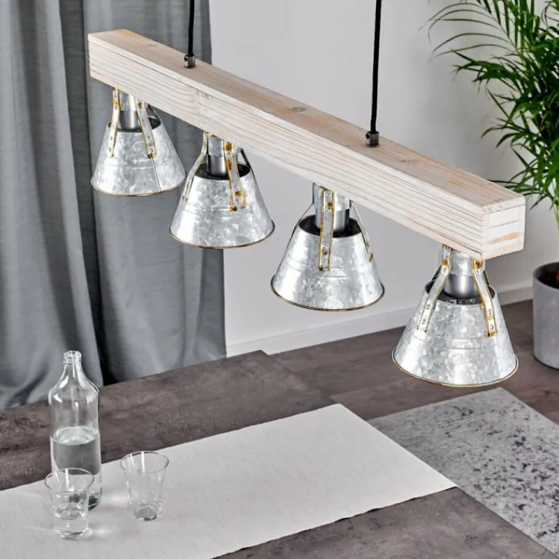 Lampes Industrielles-hofstein Suspension Berkeley Blanc, 4 lumières