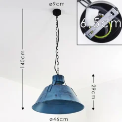 Lampes Industrielles-hofstein Suspension Berkeley Bleu, Noir, 1 lumière