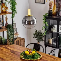 Suspension Verre Fumé-hofstein Suspension Berle Laiton, 1 lumière