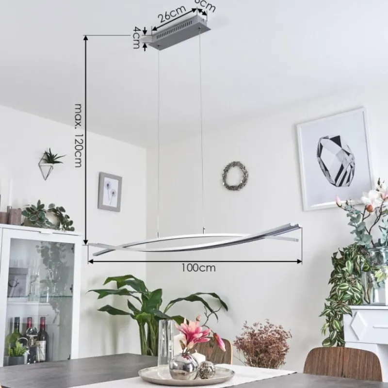 hofstein Suspension Bernese LED Nickel mat, 3 lumières* Suspensions