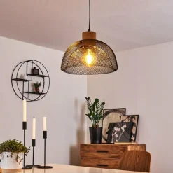 Luminaires Rustiques-hofstein Suspension Besancon Brun, Noir, 1 lumière