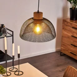 Luminaires Rustiques-hofstein Suspension Besancon Brun, Noir, 1 lumière