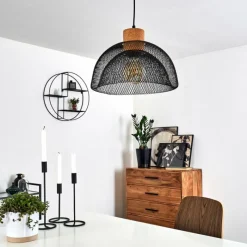 Luminaires Rustiques-hofstein Suspension Besancon Brun, Noir, 1 lumière