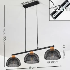 Luminaires Rustiques-hofstein Suspension Besancon Brun, Noir, 3 lumières