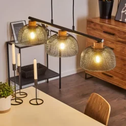 Luminaires Rustiques-hofstein Suspension Besancon Brun, Noir, 3 lumières