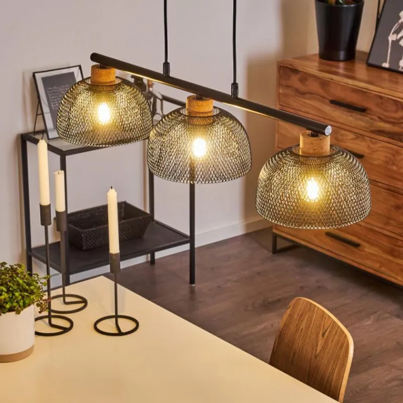 Luminaires Rustiques-hofstein Suspension Besancon Brun, Noir, 3 lumières