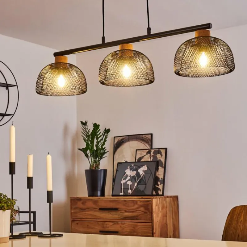 Luminaires Rustiques-hofstein Suspension Besancon Brun, Noir, 3 lumières
