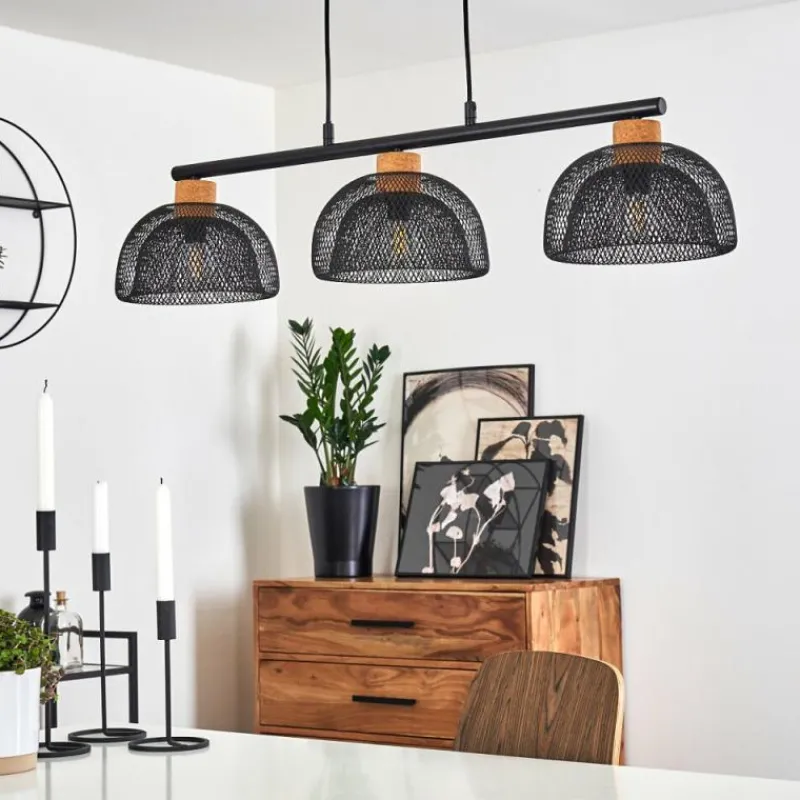 Luminaires Rustiques-hofstein Suspension Besancon Brun, Noir, 3 lumières