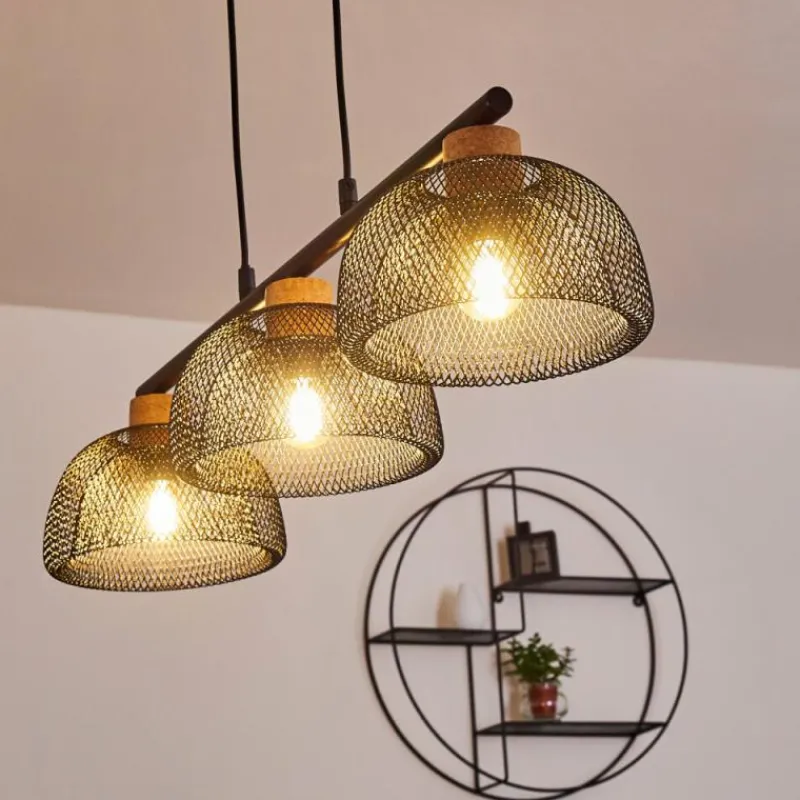 Luminaires Rustiques-hofstein Suspension Besancon Brun, Noir, 3 lumières