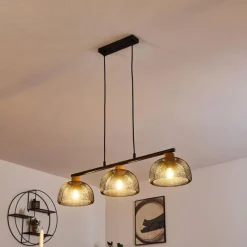 Luminaires Rustiques-hofstein Suspension Besancon Brun, Noir, 3 lumières