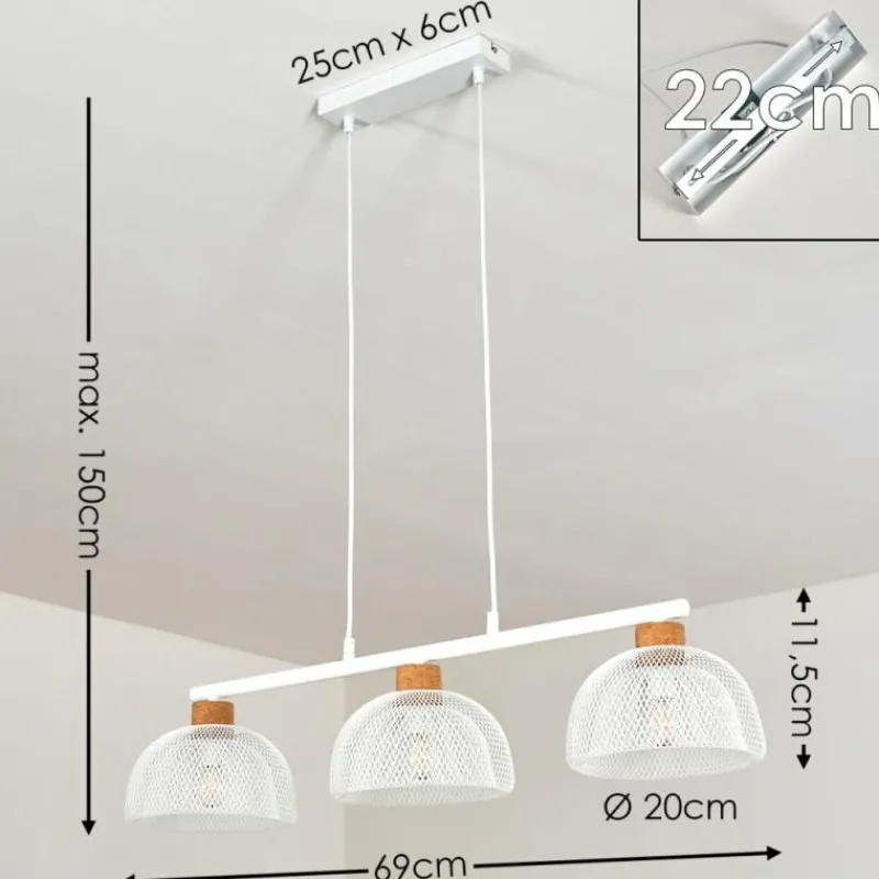 Luminaires Rustiques-hofstein Suspension Besancon Brun, Blanc, 3 lumières