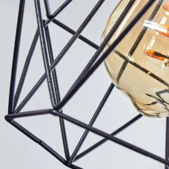 hofstein Suspension Betsele Bois clair, Noir, 4 lumières