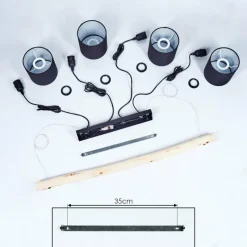 Lampes En Tissu-hofstein Suspension Betsele Bois clair, Noir, 4 lumières