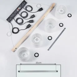 Lampes En Tissu-hofstein Suspension Betsele Bois clair, Noir, 4 lumières