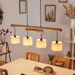 Lampes En Tissu-hofstein Suspension Bigandie Écru, Noir, 4 lumières