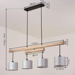 Lampes En Tissu-hofstein Suspension Bigandie Écru, Noir, 4 lumières