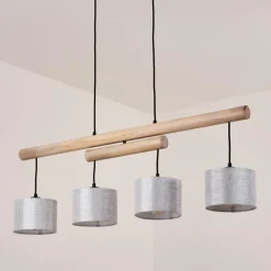 Lampes En Tissu-hofstein Suspension Bigandie Écru, Noir, 4 lumières