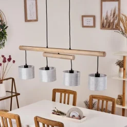 Lampes En Tissu-hofstein Suspension Bigandie Écru, Noir, 4 lumières