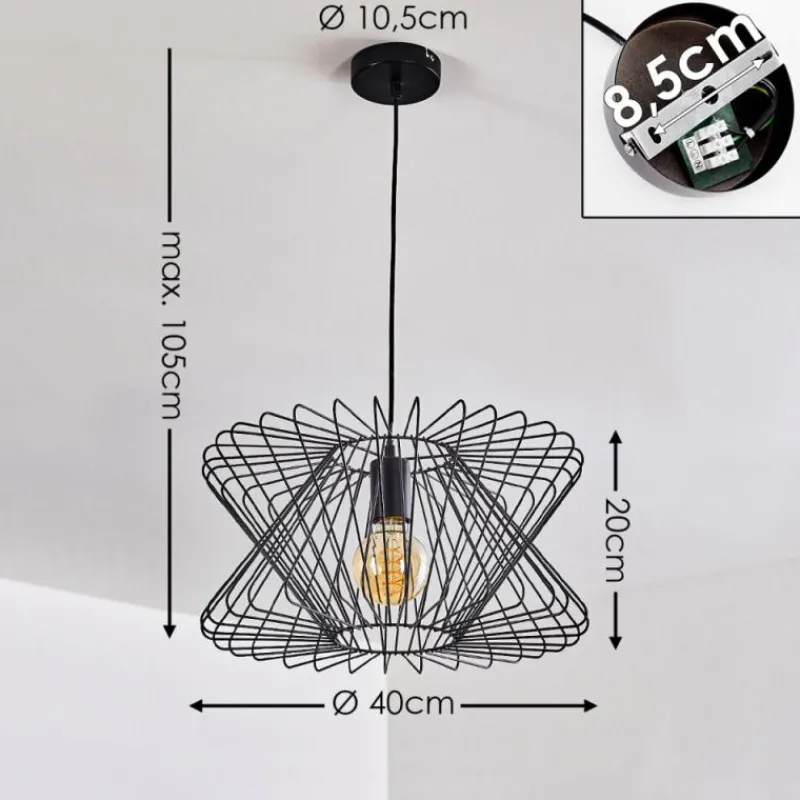 Lampes Industrielles-hofstein Suspension Bischkek Noir, 1 lumière