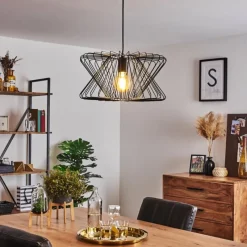 Lampes Industrielles-hofstein Suspension Bischkek Noir, 1 lumière