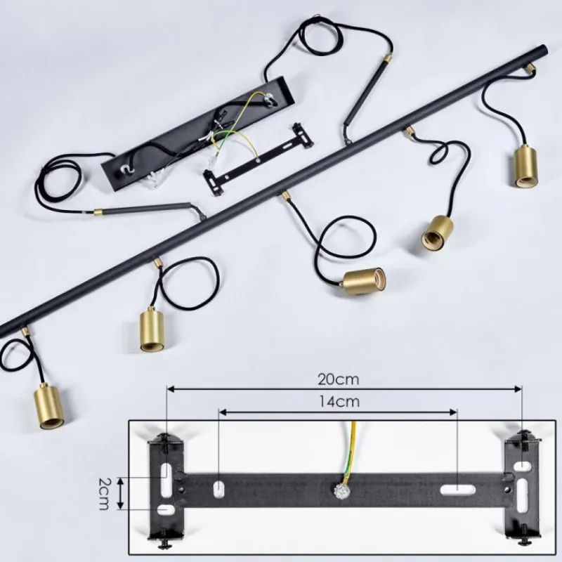 Lampes Dorées-hofstein Suspension Blaco Noir, 5 lumières