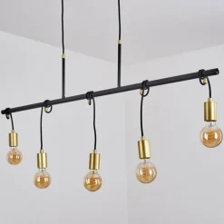 Lampes Dorées-hofstein Suspension Blaco Noir, 5 lumières