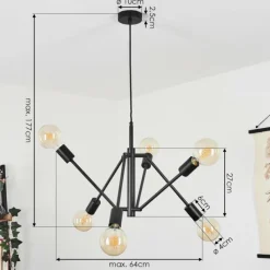 Lampes Industrielles-hofstein Suspension Bogno Noir, 6 lumières