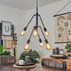 Lampes Industrielles-hofstein Suspension Bogno Noir, 6 lumières