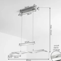 hofstein Suspension Bolonda LED Nickel mat, 3 lumières