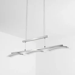 hofstein Suspension Bolonda LED Nickel mat, 3 lumières