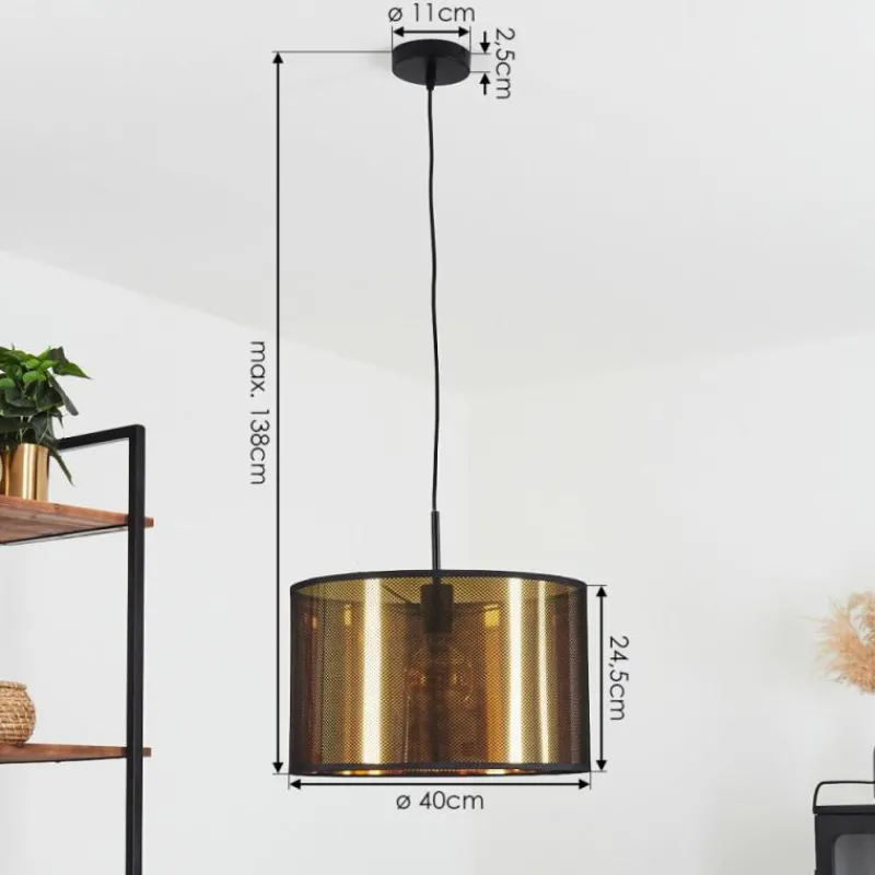 Lampes En Tissu-hofstein Suspension Boromata Noir, 1 lumière