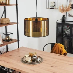 Lampes En Tissu-hofstein Suspension Boromata Noir, 1 lumière