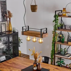 Style Boho-Chic-hofstein Suspension Bougey Écru, Noir, 3 lumières