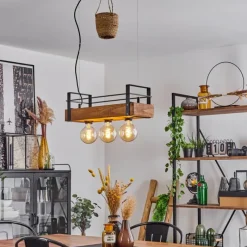 Style Boho-Chic-hofstein Suspension Bougey Écru, Noir, 3 lumières