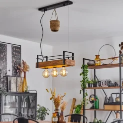 Style Boho-Chic-hofstein Suspension Bougey Écru, Noir, 3 lumières