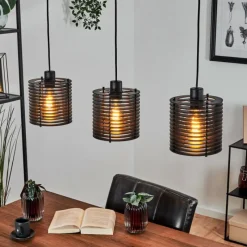 Luminaires Scandinaves-hofstein Suspension Boula Noir, 3 lumières