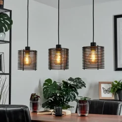 Luminaires Scandinaves-hofstein Suspension Boula Noir, 3 lumières