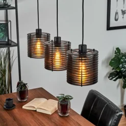 Luminaires Scandinaves-hofstein Suspension Boula Noir, 3 lumières