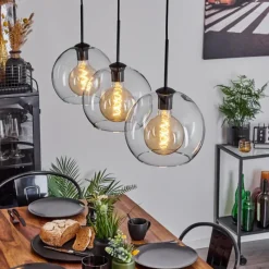 hofstein Suspension Boules 25 cm Koyoto Clair, 3 lumières