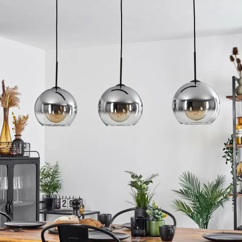 Suspension Verre Fumé-hofstein Suspension Boules 25 cm Koyoto Clair, Fumé, 3 lumières
